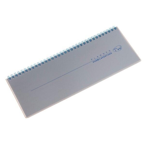 Planner settimanale 12 mesi orizzontale - 2025 - 29,2x10,3 cm - polipropilene - Argento
