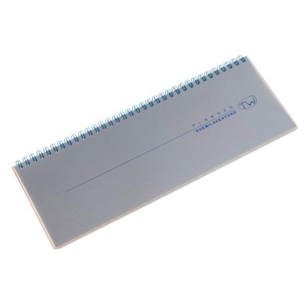 Planner settimanale 12 mesi orizzontale - 2024 - 29,2x10,3 cm - polipropilene - Argento