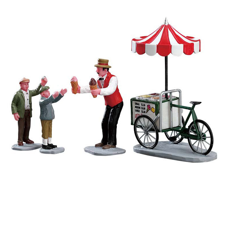 Lemax - Carretto dei Gelati Set 4 Personaggi