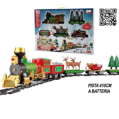 Pista Trenino di Babbo Natale con Luci e Suoni - Pista 410 cm