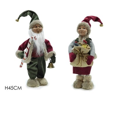 Personaggio Natale con accessori - H 45 cm