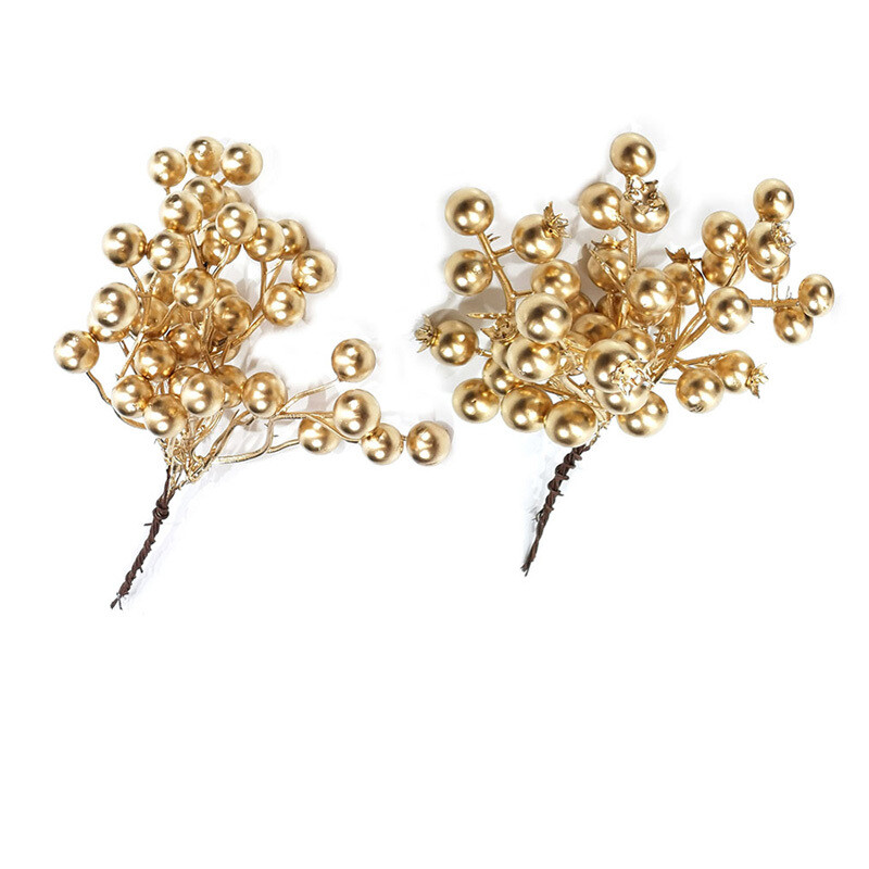 Ramo con Bacche H 20cm - Oro