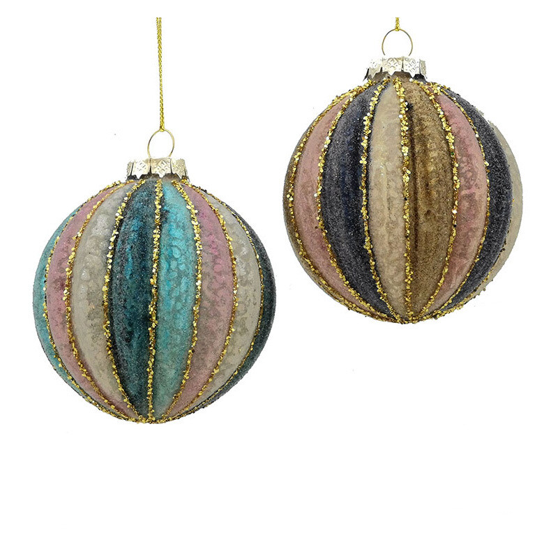 Palla in Vetro Multicolor spiralata  Ø 8 cm