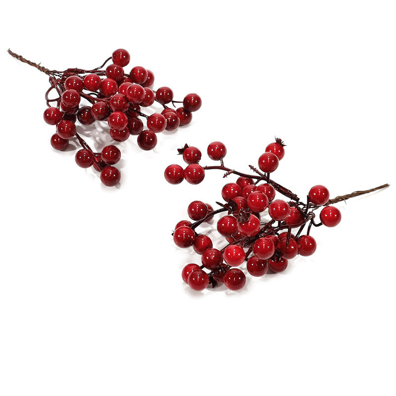 Ramo con Bacche H 20cm - Rosso