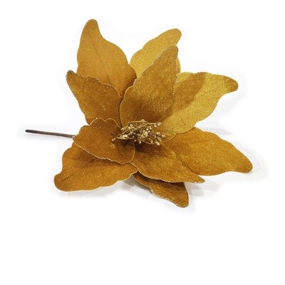 Fiore di velluto Oro con Glitter H 20 cm