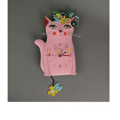 Orologio con pendolo - Gatto Pretty Kitty Pink - Allen Design