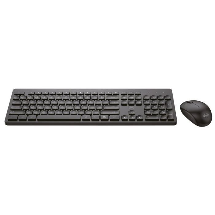 Set Tastiera e Mouse wireless con tasti ergonomici - nero