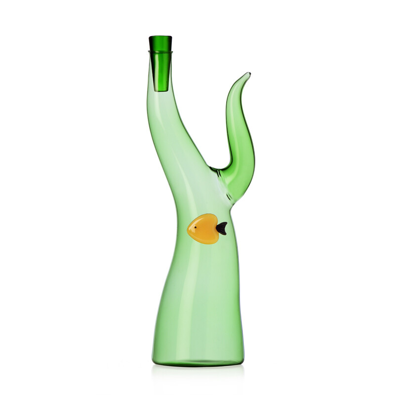 Ichendorf Bottiglia alga pesce ambra- H 28,5 cm