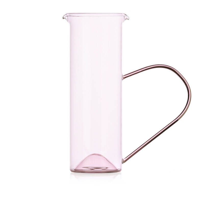 Ichendorf Caraffa grande in vetro rosa TIPSY - H 25.5 cm