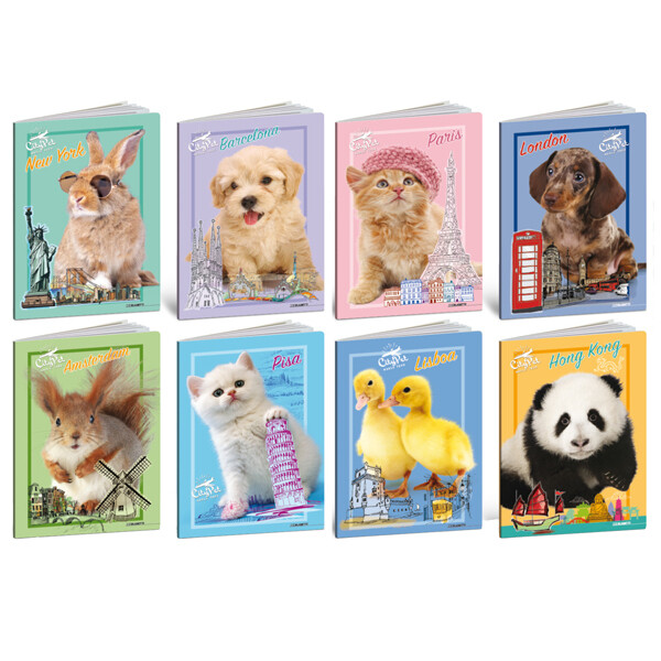 Confezione n.10 Quaderni f.to A4 City Pet  - 80g - 40 fogli - rigatura A