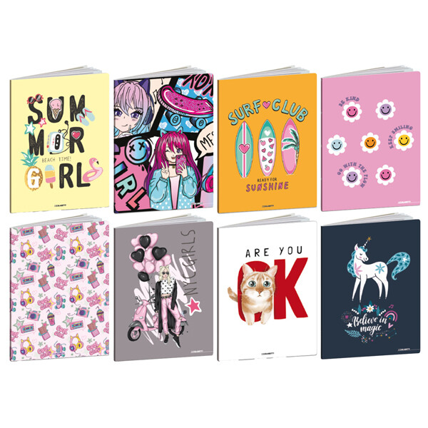 Confezione n.10 Quaderni f.to A4 Kid Girl  - 80g - 40 fogli - rigatura A