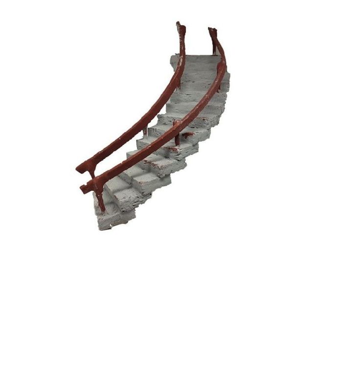 Miniatura Scala curva con passamano 5x20x14 cm per presepe