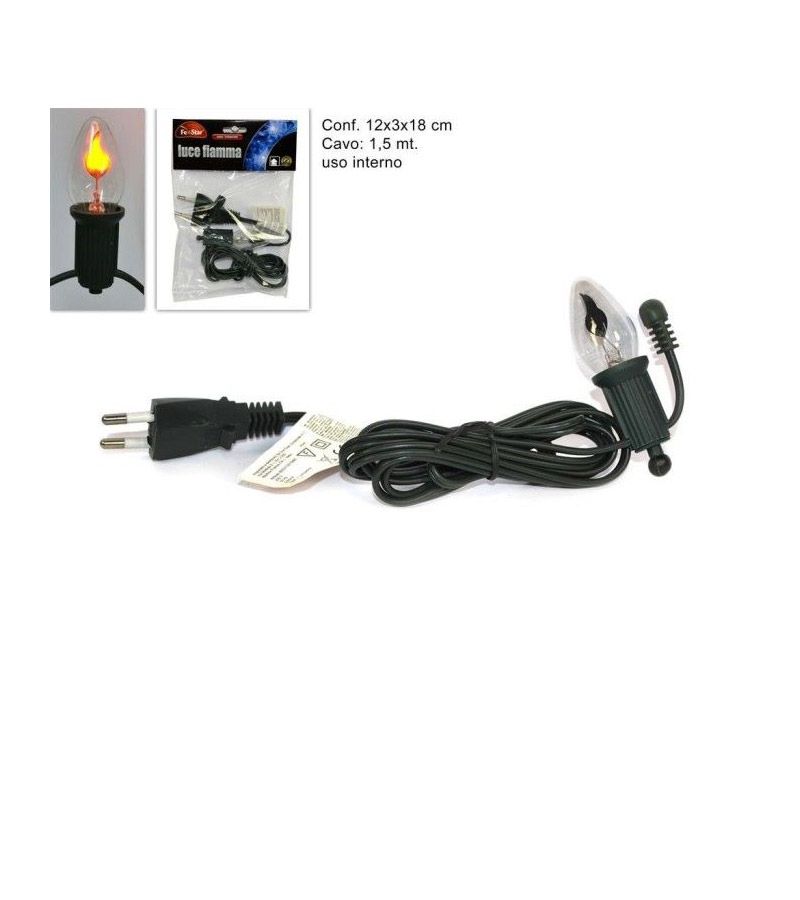Luce fiamma tonda 220V per presepe