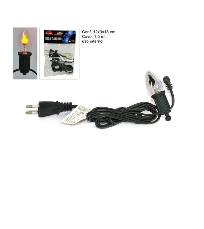 Luce fiamma tonda 220V per presepe