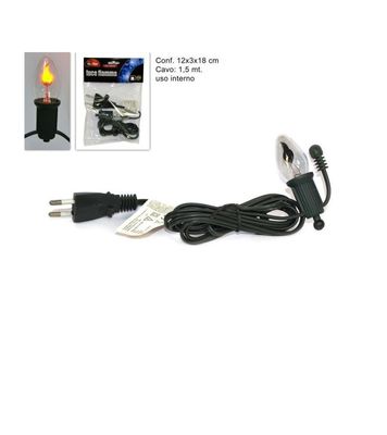 Luce fiamma tonda 220V per presepe