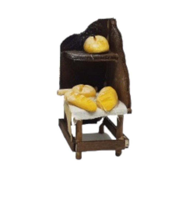 Miniatura banco pane micro 8x5x3,5 cm per presepe