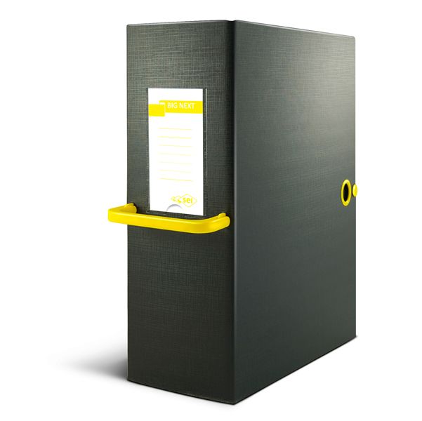 Scatola progetti con maniglia BIG Next - Dorso 20 cm - 36x26 cm - nero/giallo