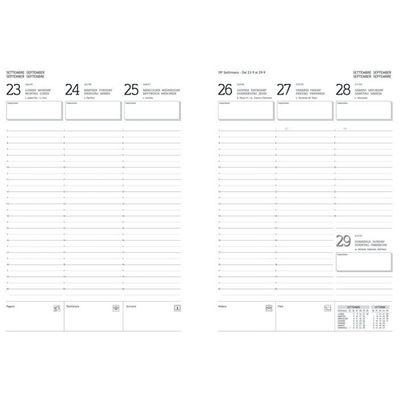 Ricambio 2025 per Agenda Settimanale senza anelli - 17,5x24 cm