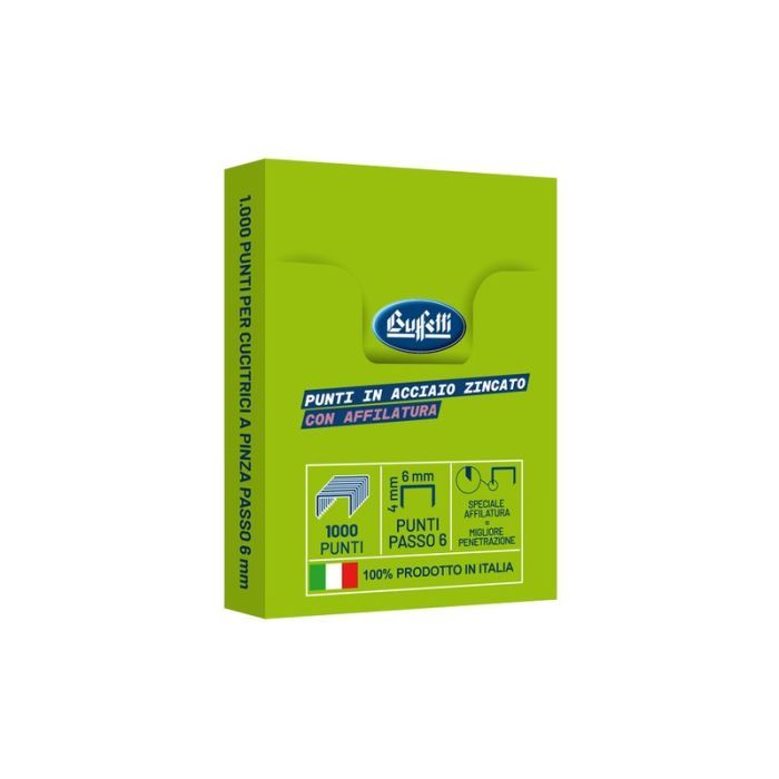 Punti metallici 100% Made in Italy passo 6/4 mm