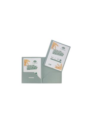 Cartellina presentazioni - personalizzabile - bioplastica e pp riciclato - 2 tasche interne - 30x22 cm - celeste