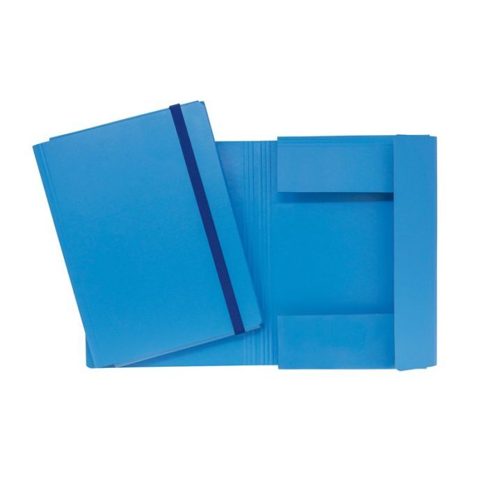 Cartellina con elastico - cartoncino fibrone - 34x24 cm - blu