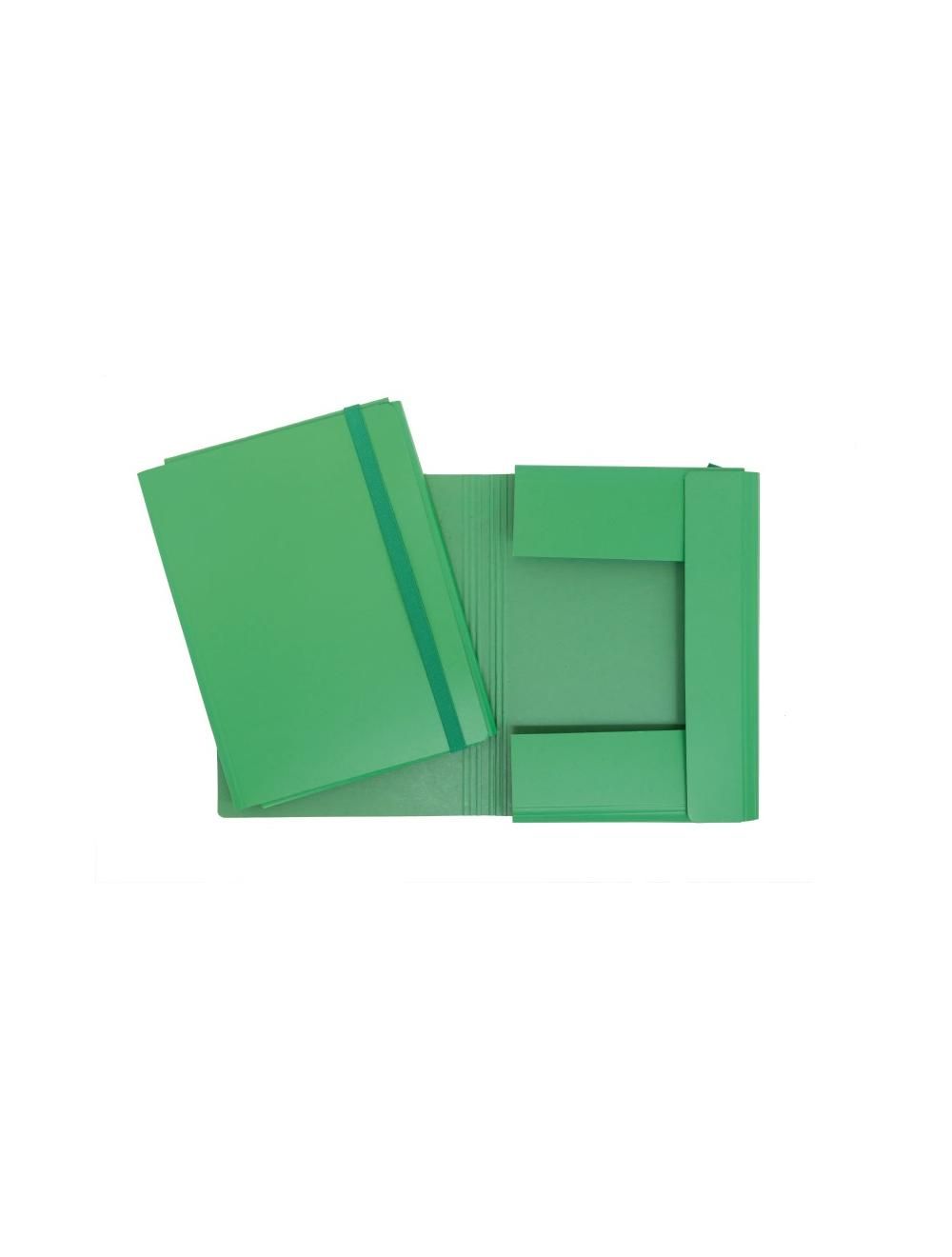 Cartellina con elastico - cartoncino fibrone - 34x24 cm - verde