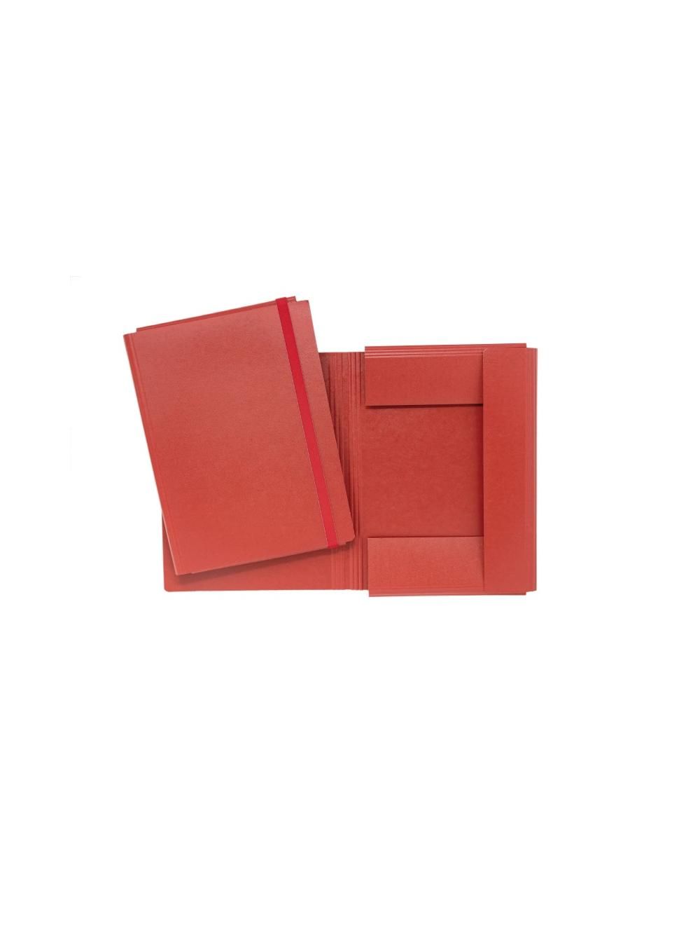 Cartellina con elastico - cartoncino fibrone - 34x24 cm - rosso