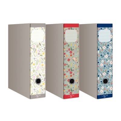 Raccoglitore Living Fiori c/custodia - Formato protocollo - Dorso 8 cm - fantasie assortite