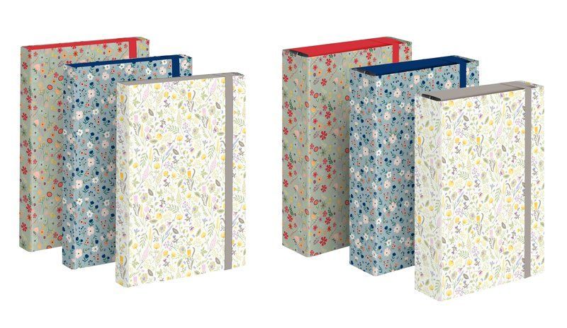 Raccoglitore Living Fiori c/custodia - Formato protocollo - Dorso 8 cm - fantasie assortite