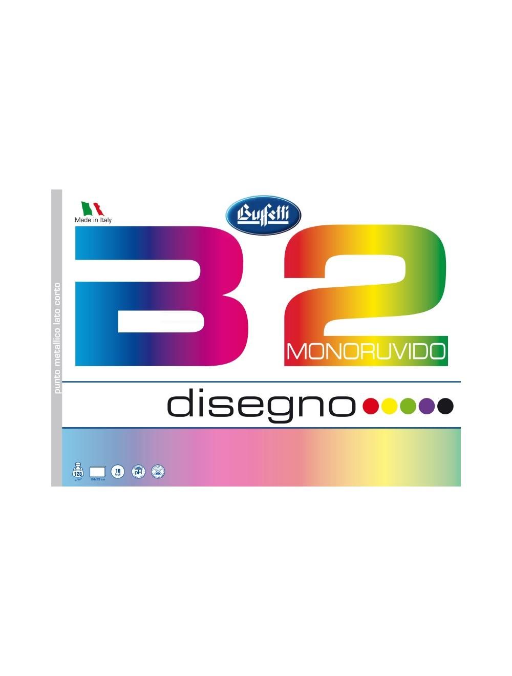 Album da disegno B2 Colore - punto metallico - 24x33 cm - monoruvido - 10 fogli - 128 g - colori assortiti