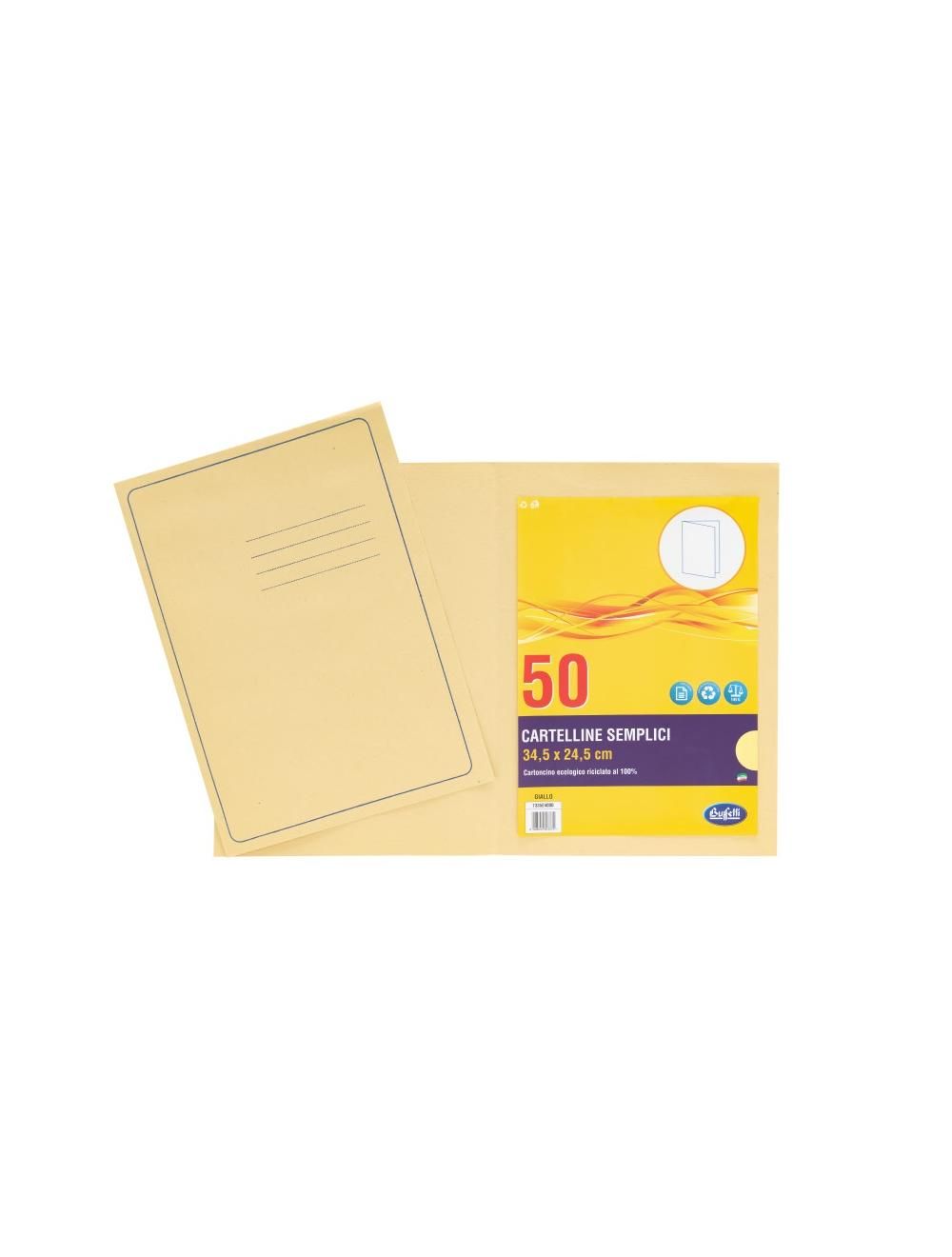 Cartelline semplici Light - cartoncino - 145 g/mq - 34,5x24,5 cm - giallo
