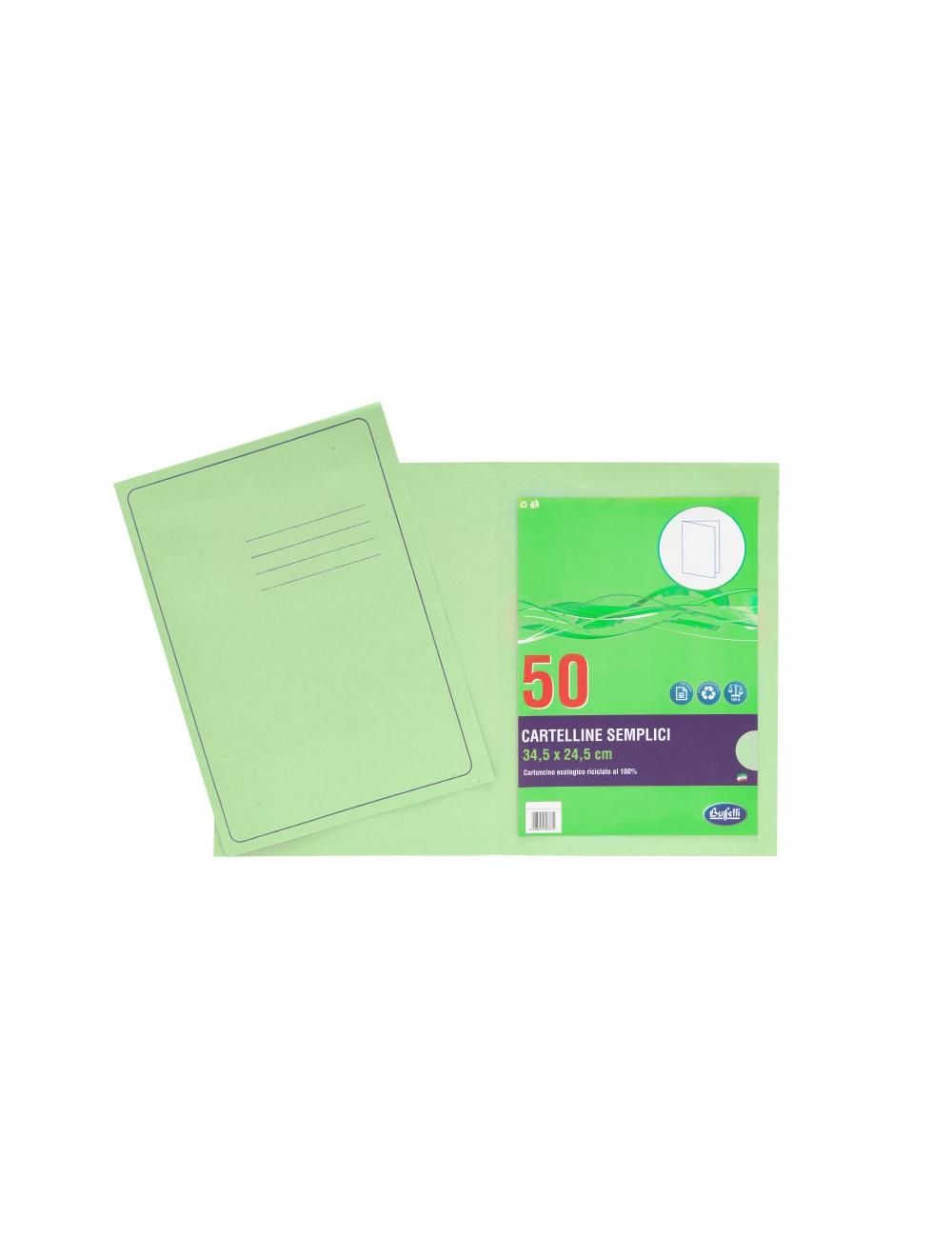 Cartelline semplici Light - cartoncino - 145 g/mq - 34,5x24,5 cm - verde