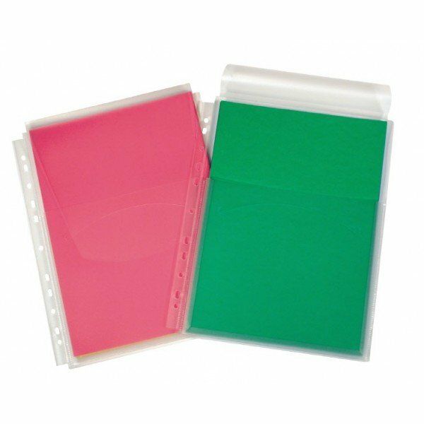 Buste con tasca a soffietto e foratura universale - Polipropilene - 31x22 cm - Capacità 200 fogli