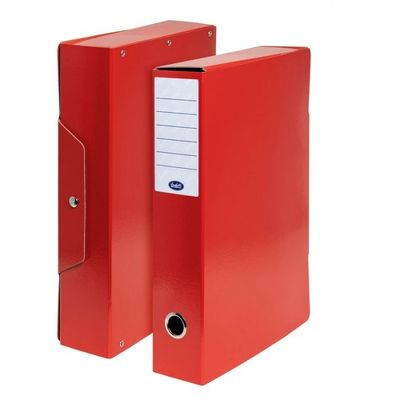 Scatola progetti con bottone - Dorso 7 cm - 35x25 cm - rosso