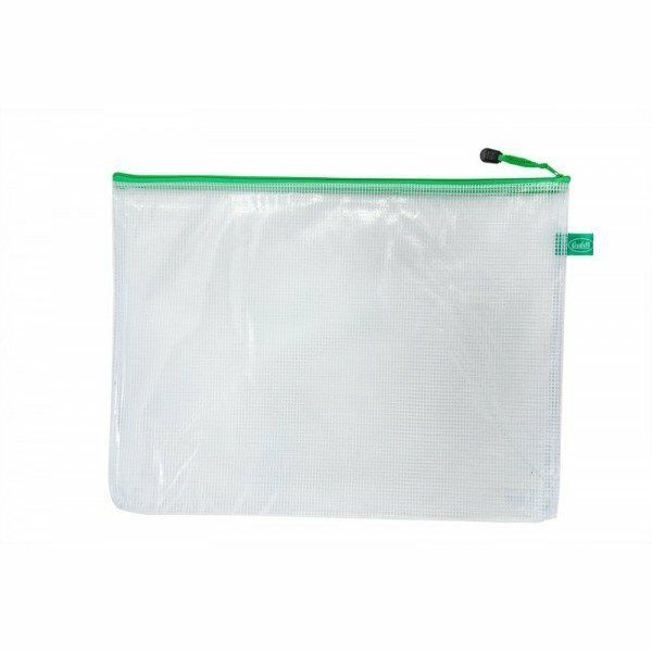 Busta con zip - PVC - 30x40 cm - verde