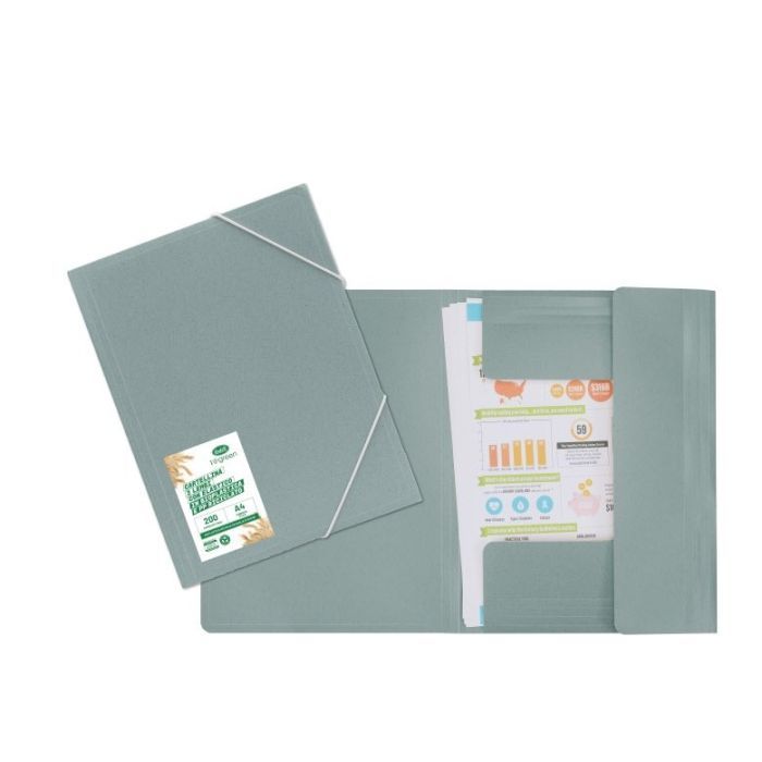 Cartellina con elastico angolare - bioplastica e pp riciclato - 29,7x21 cm - azzurro Cartellina con elastico angolare - bioplastica e pp riciclato - 29,7x21 cm - azzurro