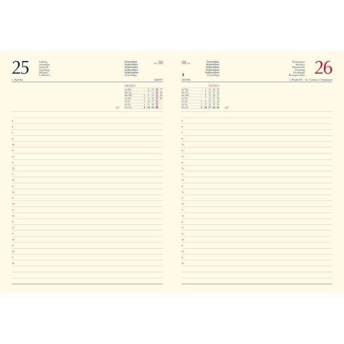 Ricambio 2026 per Agenda Giornaliera senza anelli - 15x20,5 cm