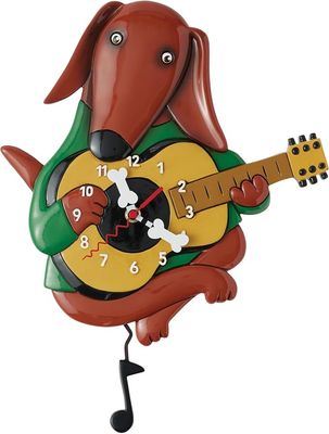 Allen Design Orologio con pendolo - Cane con Chitarra Allen Design Orologio con pendolo - Cane con Chitarra