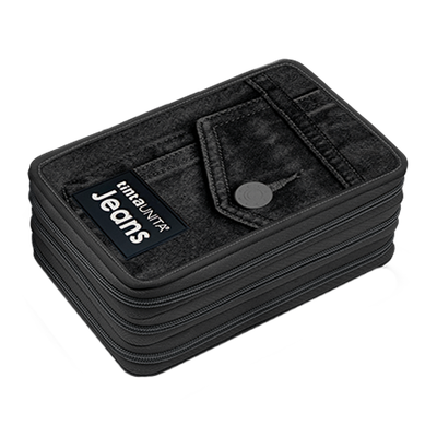 Pool Over Astuccio 3 Zip  - Jeans Nero