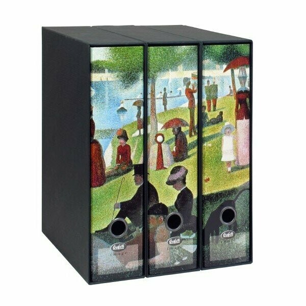 Set tre registratori Image - Formato Protocollo - Dorso 8 cm - Georges Seurat - Una domenica pomeriggio all'isola della Grande-Jatte (parte 1)