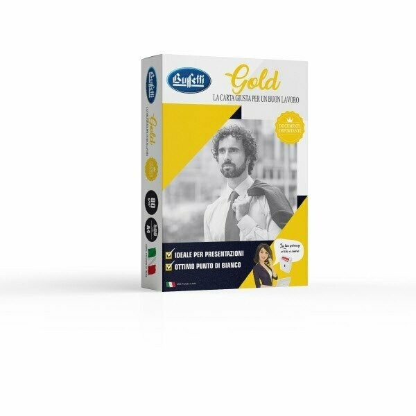 Conf. 5 risme carta per fotocopie Buffetti Gold- A4 - 21x29,7 cm - 80 g