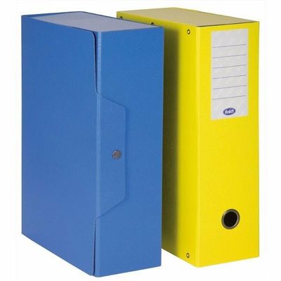 Scatola progetti con bottone - Dorso 10 cm - 35x25 cm - blu
