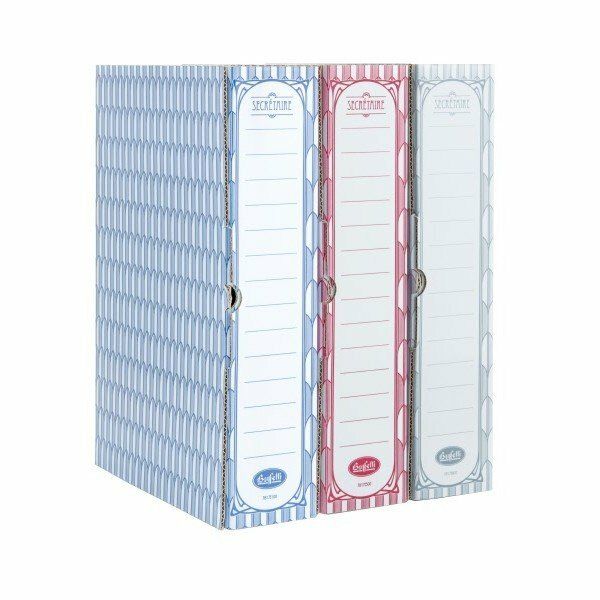 Scatole archivio Secretaire - Dorso 8 cm - 35x24 cm- blu