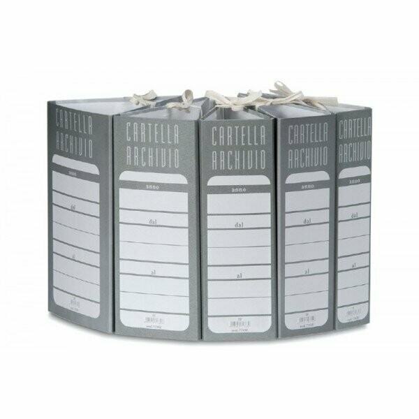 Faldone con lacci - Dorso 20 cm - 34,5x25 cm - grigio