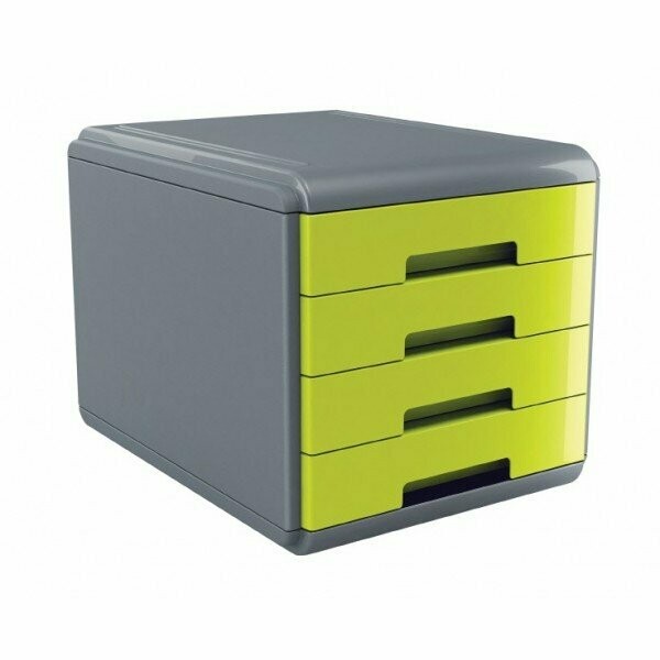 Cassettiera 4 cassetti Plastic Desk - colore verde Cassettiera 4 cassetti Plastic Desk - colore verde