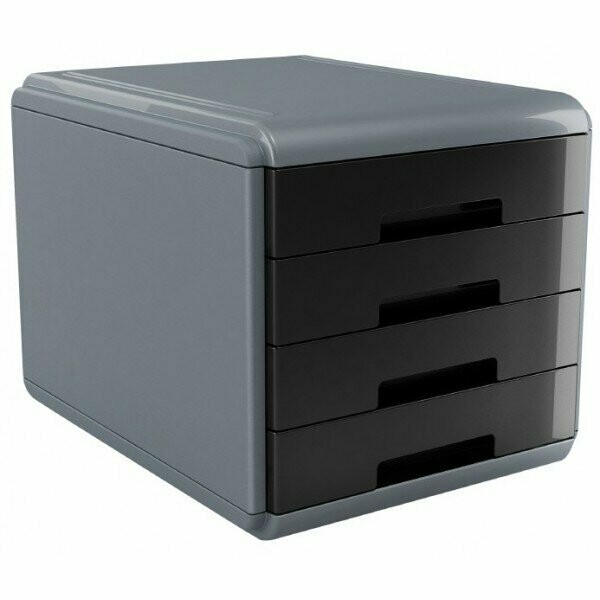 Cassettiera 4 cassetti Plastic Desk - colore nero Cassettiera 4 cassetti Plastic Desk - colore nero