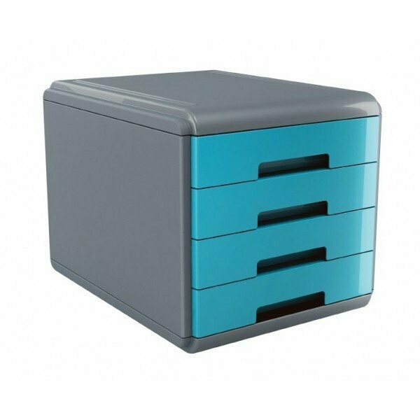 Cassettiera 4 cassetti Plastic Desk - colore celeste Cassettiera 4 cassetti Plastic Desk - colore celeste
