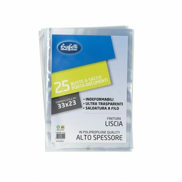 Buste a sacco - Polipropilene - 33x23 cm - lisce - alto spessore Buste a sacco - Polipropilene - 33x23 cm - lisce - alto spessore