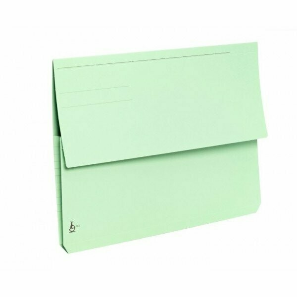 Cartelline con tasca a soffietto - cartoncino - 225 g/mq - 25,5x32,5 cm - verde