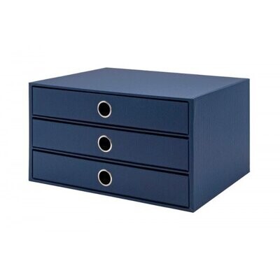 Scatola 3 cassetti A4 - Rossler S.O.H.O.  - 34,3x25x18,5 cm - blu